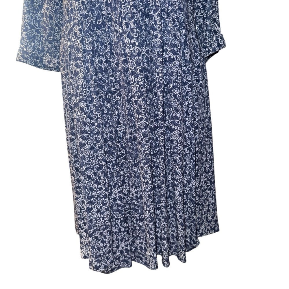 GARNET HILL Paisley V-Neck 3/4 Sleeves A-Line Lagenlook Boho Midi Dress Size 4 - Picture 4 of 16